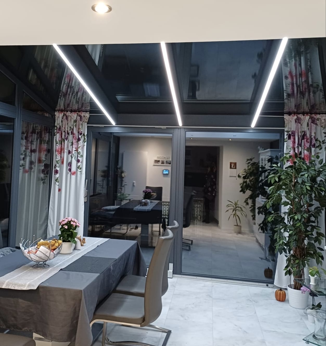 LED-Schienen im Wintergarten